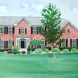 11x14 House Portrait Watercolor painting custom original art including mat image 5