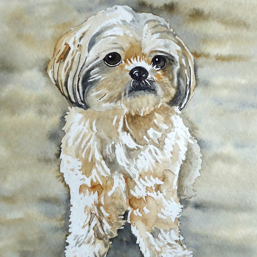 8x10 Pet Portrait Watercolor shops original art custom painting