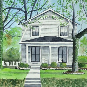 11x14 House portrait watercolor custom original art painting image 2