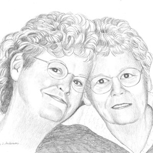 Portrait Sketch Custom Art Drawing in pencil/graphite including mat 11x14