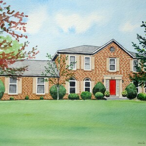 11x14 House Portrait Watercolor painting custom original art including mat image 4