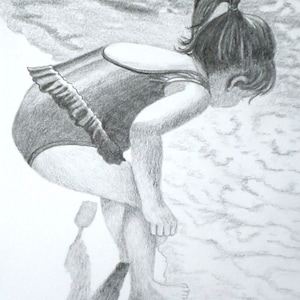 Custom Art Drawing pencil sketch from a favorite photo, 8x10 with mat