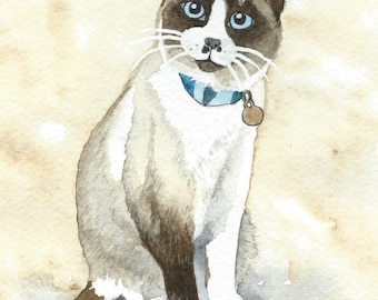 8x10 Pet Portrait Watercolor original art custom painting