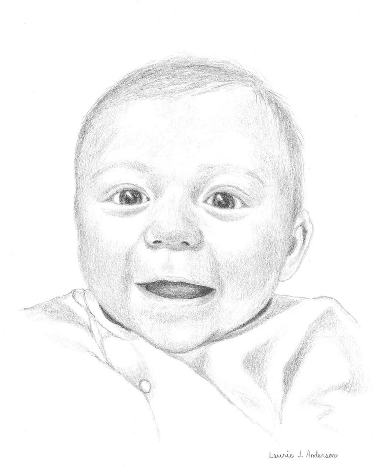 8x10 custom portrait pencil sketch original art drawing image 6