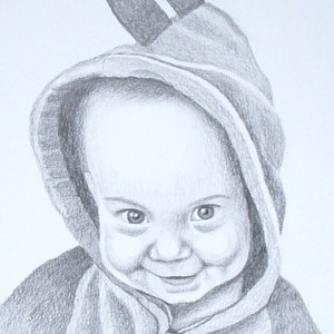 8x10 custom portrait pencil sketch original art drawing image 4