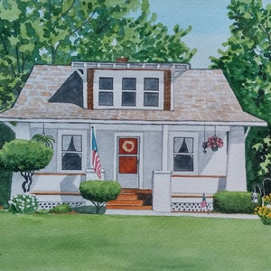 11x14 House portrait watercolor custom original art painting image 4