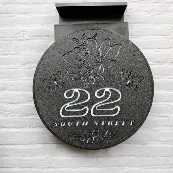 House number with light solar powered