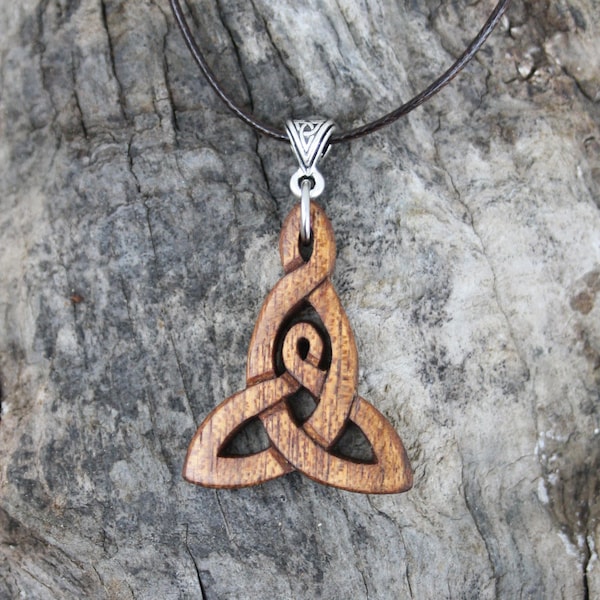 Celtic Motherhood Knot Pendant, Handcarved Rosewood Mother And Child Celtic Knot Necklace, Celtic Mother Child Jewelry Gift From Ireland