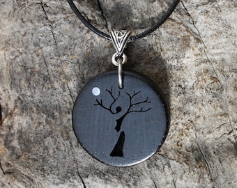 Ancient Bog Oak Tree Pendant: Tree-Lady Celtic Necklace Handmade In Ireland -- U.S Tariffs Included In Shipping --