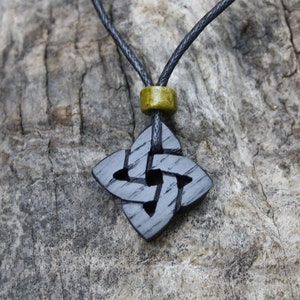 5000 Year Old Irish Bog Oak Celtic Knot Pendant, Celtic Love Knot Necklace, Unique Hand-carved Black Oak Jewelry, Handmade In Ireland