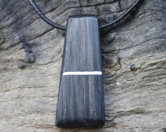Handcrafted Bog Oak Necklace: Ancient Bog Wood Pendant With Sterling Silver, Irish Heritage Wooden Gift -- U.S Tariffs Included --