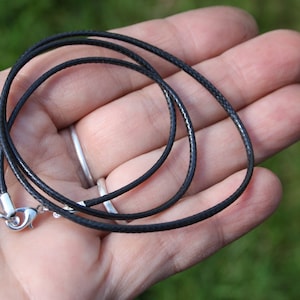 Black String Necklace Rope Diy Jewelry Handmade Leather Adjustable Braided  Rope Necklace Pendant Diy Necklace Leather Rope - Temu