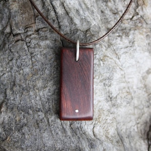 6000 Year Old Irish Bog Yew Pendant, Hand-Carved Minimalist Bog Yew Wood Necklace, Unique Bog Wood Gift From Ireland