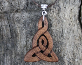 Celtic Mother Knot Pendant: Hand-carved Walnut Motherhood Necklace From Ireland -- U.S Tariffs Included In Shipping --