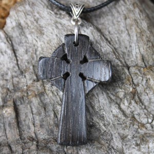 Bog Oak Celtic Cross Pendant