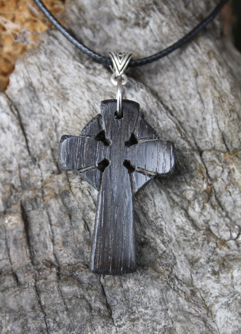 Bog Oak Celtic Cross Pendant