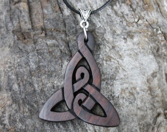 Mother and Child Celtic Knot Pendant - Hand-carved Large Rosewood Motherhood Knot Celtic Irish Gift