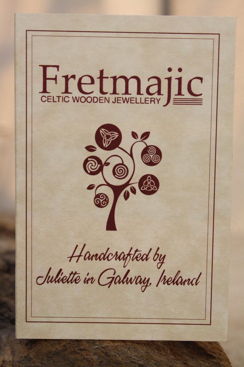 Druid Necklace For Him Celtic Triquetra Necklace Unique Celtic Wooden Gift Hand Made In Ireland Hand-carved Walnut Trinity Knot pendant
