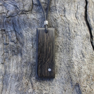 5000 Year Old Irish Bog Oak Necklace, Handcrafted Celtic Black Oak Wooden Pendant, Unique Bog Wood Anniversary Gift From Ireland