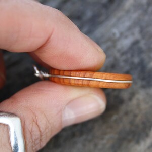 Hand Carved Yew Wood Spiral Triskele Necklace On Sterling Silver, Unique Celtic Pagan Triskelion Pendant, Made In Ireland Jewelry image 7