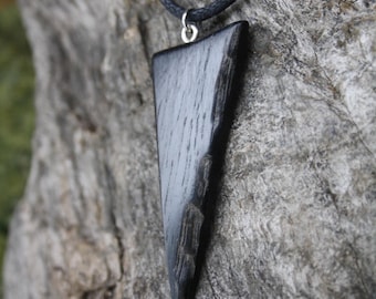 Irish Bog Oak Necklace: 5000 Year Old Black Oak Pendant