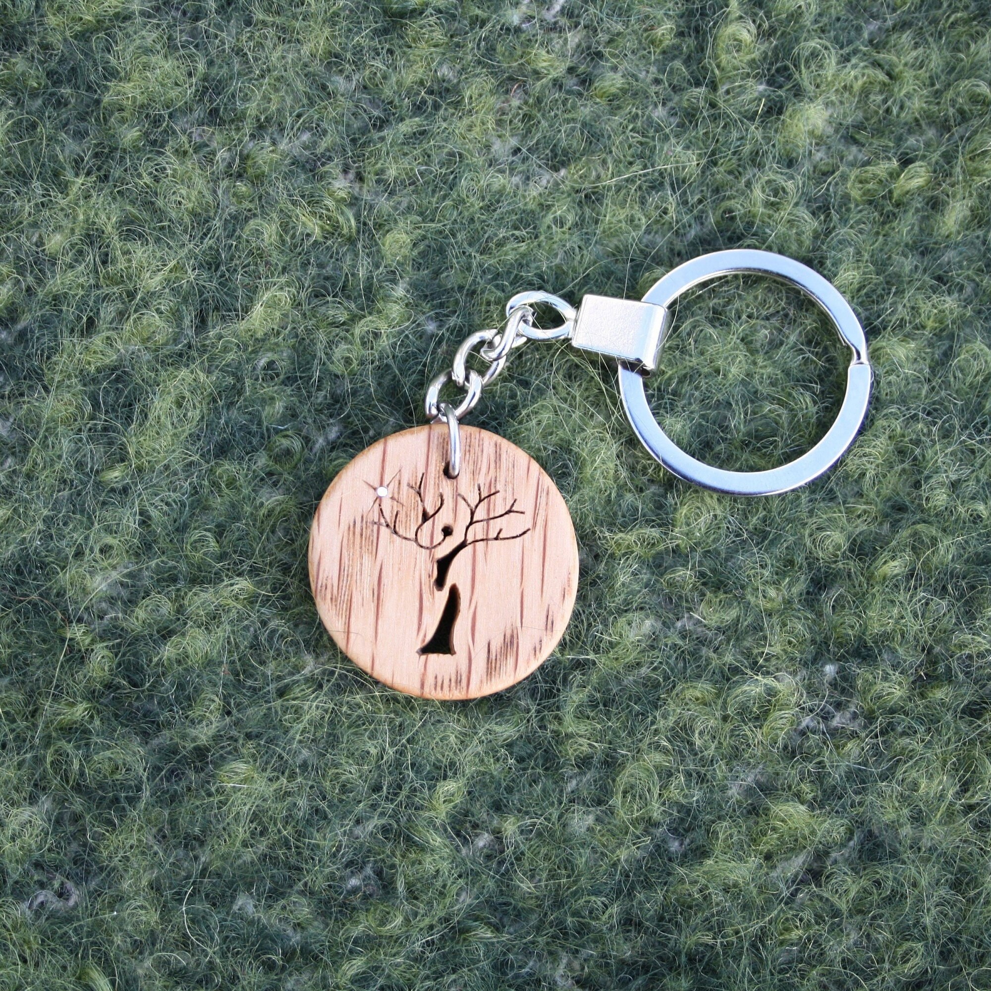 Hand-carved Wooden Tree Lady Key-ring: Irish Oak Tree Key-chain Made in ...