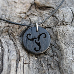 Irish Bog Oak Celtic Spiral Pendant, Handcarved 5000 Year Old Black Oak Triskelion Necklace, Unique Druid Jewelry From Ireland