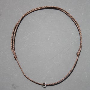 1.5mm thick Adjustable waxed cotton cord necklace with a 8mm jump ring, in various sizes and various colors