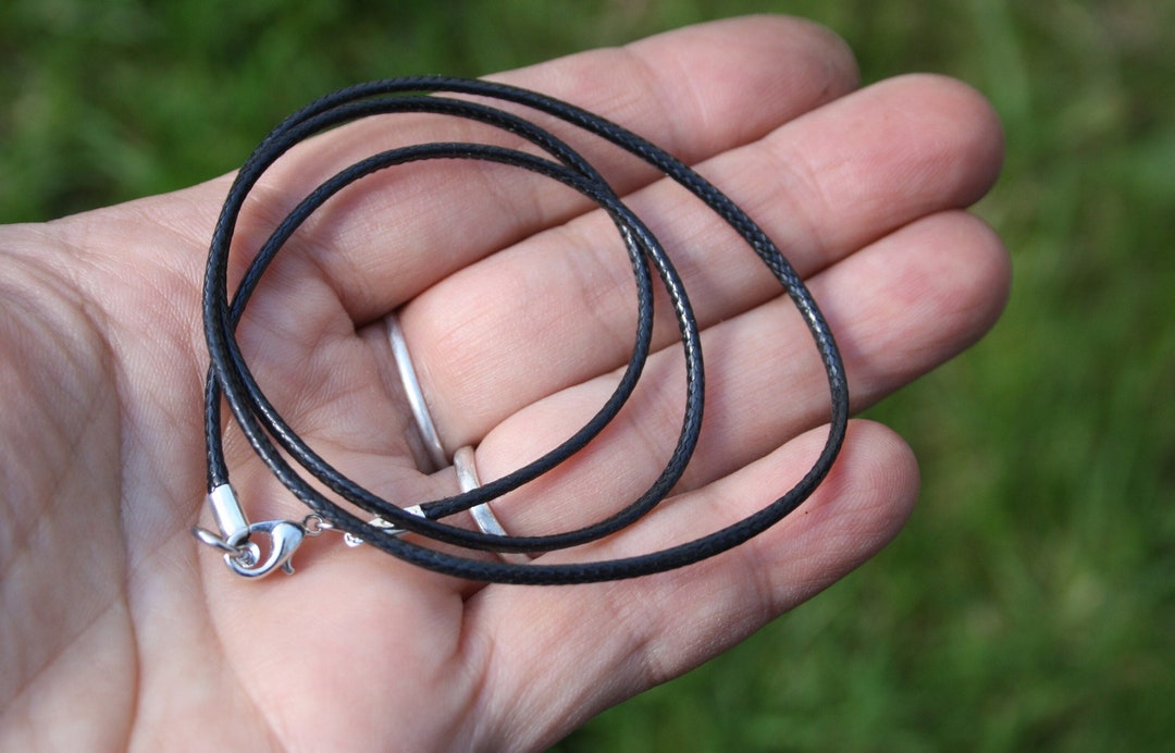 THICK Black Necklace Cord, 1.5 Mm Waxed Nylon Cord Necklace