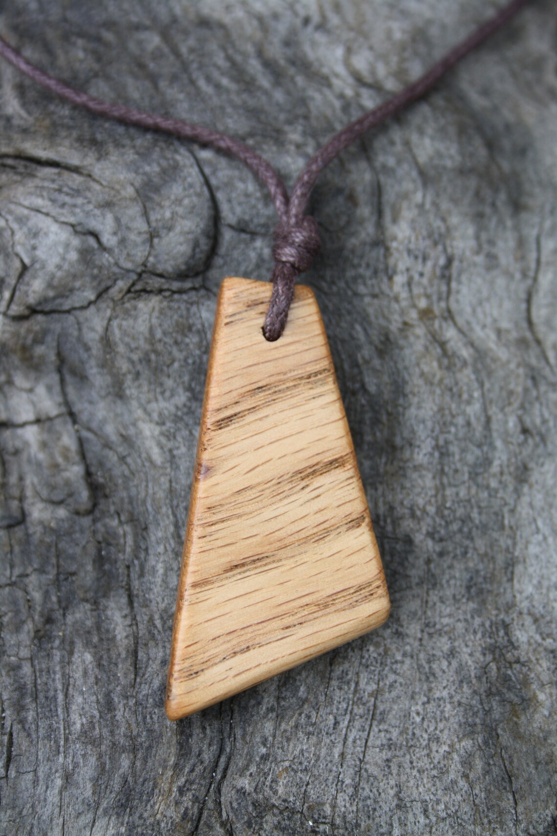 Natural Oak Wood Pendant Celtic Tree Wood Necklace Irish Etsy