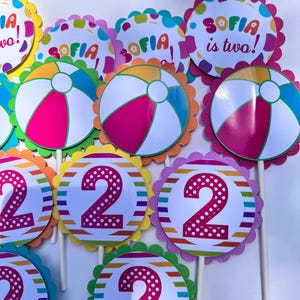 Girls&#39; Pool Party Cupcake Topper