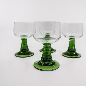 Vintage Schott - Zweisel &quot;Ruwer&quot; - Wine Glass with Green Beehive Stem