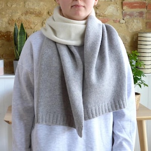 Easy Two Colour Knitting Kit, Scarf Knitting Pattern, Gift for Knitters - 2 Sizes