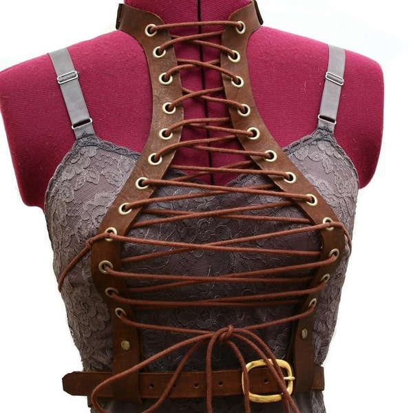 Bolero Lace Underbust Harness Vest Victorian Steampunk corset lace burning man playa wear