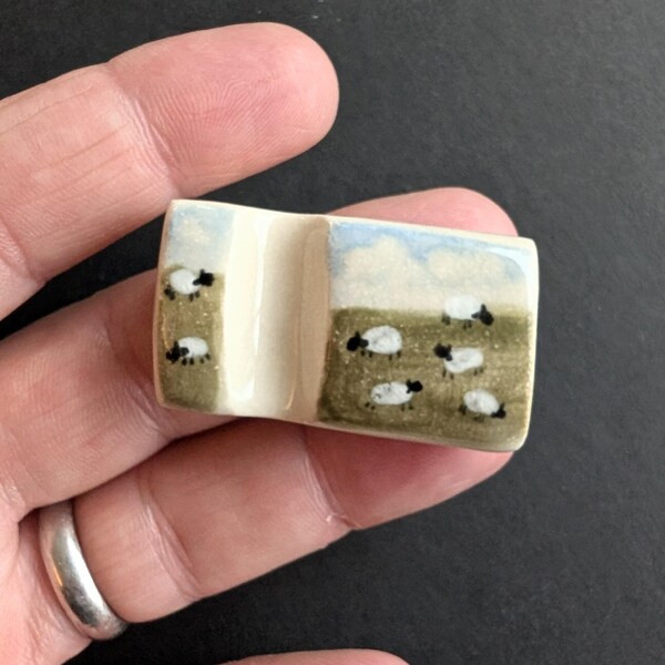 Handmade Ceramic Paint Brush Rest. Watercolour painting Calligraphy, pen pencil holder. Gift for artist.