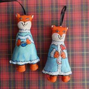 colgante decorativo muñeco zorro set 2 piezas