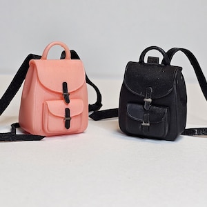 Mochila para mini muñeca, bolso para muñeca a escala 1/6, accesorio para muñeca hecho a mano, mochila para muñeca Blythe Barbie Paola Reina BJD