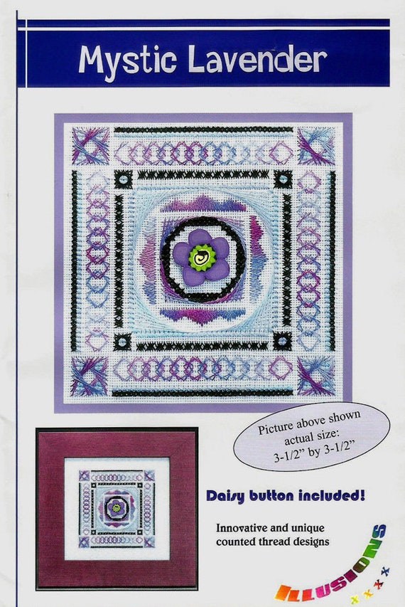 Cross Stitch Pattern Mystic Lavender Counted Thread Sampler Something In Common Lavender Purple Specialty Stitches Square Sampler - 