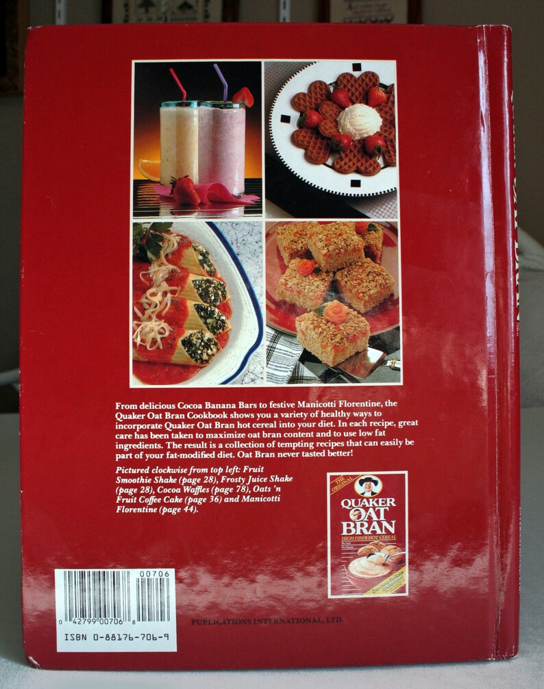 Quaker Oat Bran Cookbook Healthy Eating Recipes Lowering - Etsy