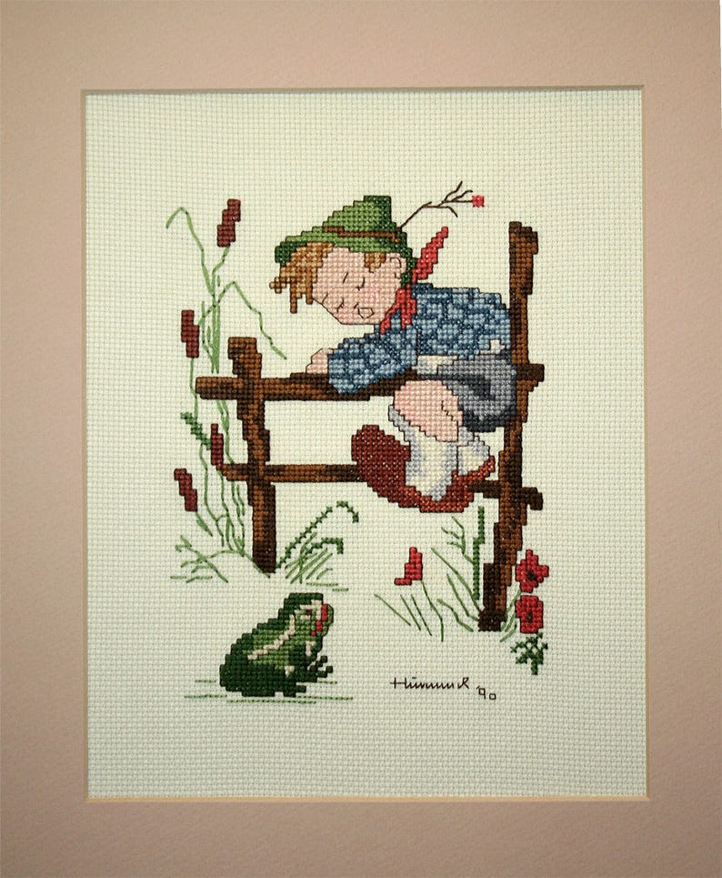 Hummel Cross Stitch Finished Framed Completed Needlework Etsy