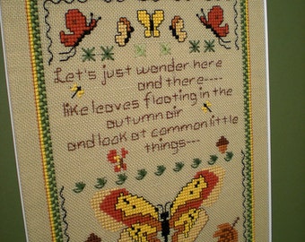 Cross Stitch Pattern, Moment With A Moth, Sampler Pattern, Autumn Cross Stitch, Something In Common, Moths Butterflies, Nature Cross Stitch