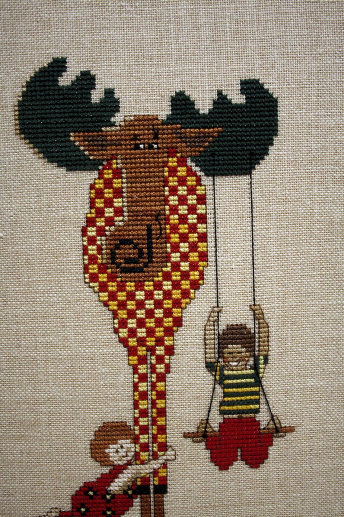 Moose Cross Stitch Funny Moose Framed Wall Art | Etsy