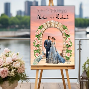 Indian Wedding Welcome Sign, Indian Wedding Decor, Indian Wedding Sign, Desi Event Sign, Digital Download, Editable Template