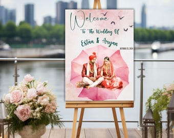 Indian Wedding Welcome Sign Template Indian Wedding Sign Indian Wedding Signs Indian Wedding Decor Wedding Sign Wedding Welcome Signs
