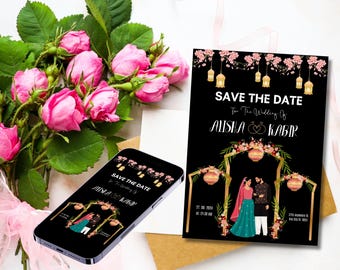 Invitación electrónica de boda de Evite para guardar la fecha Invitación digital para guardar la fecha Plantilla digital para guardar la fecha Descarga digital