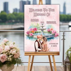 Traditional Indian Wedding Welcome Poster DIY Template Modern Indian Wedding Welcome Sign Digital Download Custom Indian Wedding