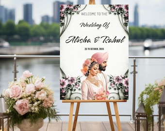 Indian Wedding Welcome Sign, Indian Wedding Decor, Hindu Wedding Welcome Signage, Royal Indian Welcome Sign, Editable Template, Engagement