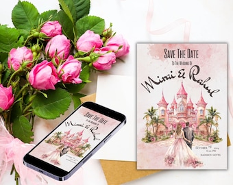 Save the Date Wedding Invitation Template, Wedding Save Our Date Card Canva, Printable Wedding, Save our Date, Canva Template