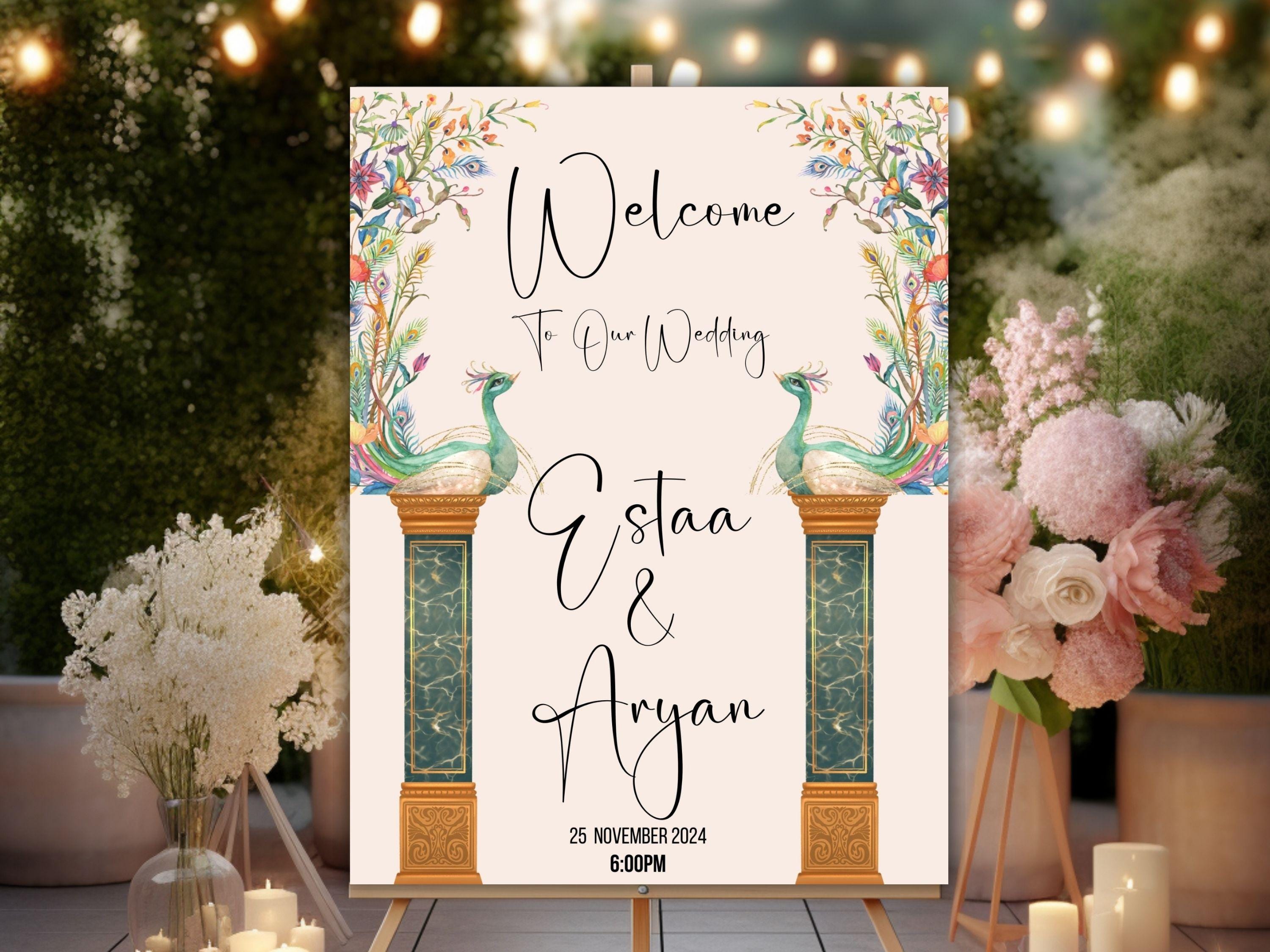 Indian Wedding Welcome Sign | Editable Template for Traditional ...
