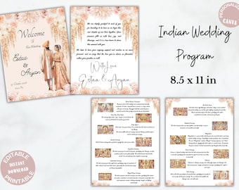 Program ślubu hinduskiego, ceremonia ślubu hinduskiego, szablon programu ślubu hinduskiego, ślub gudżarati, szablon ślubu hinduskiego, ślub hinduski